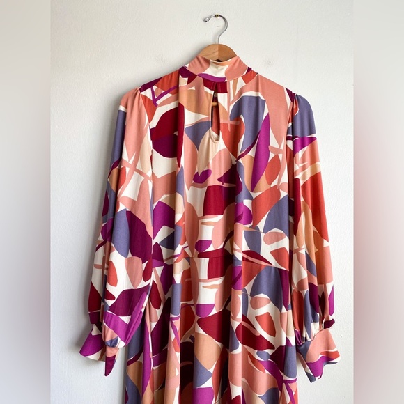 Eloquii Abstract Aline Modern Arts Midi Dress Long Sleeve Stretch Formal Work 22 - Picture 7 of 11